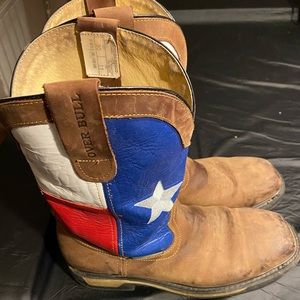 Texas Flag steel toe work boots